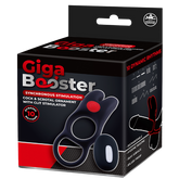 Giga Booster Vibrating Cock & Scrotal Ring With Clit Stimulator Black Vibrating Cock Rings